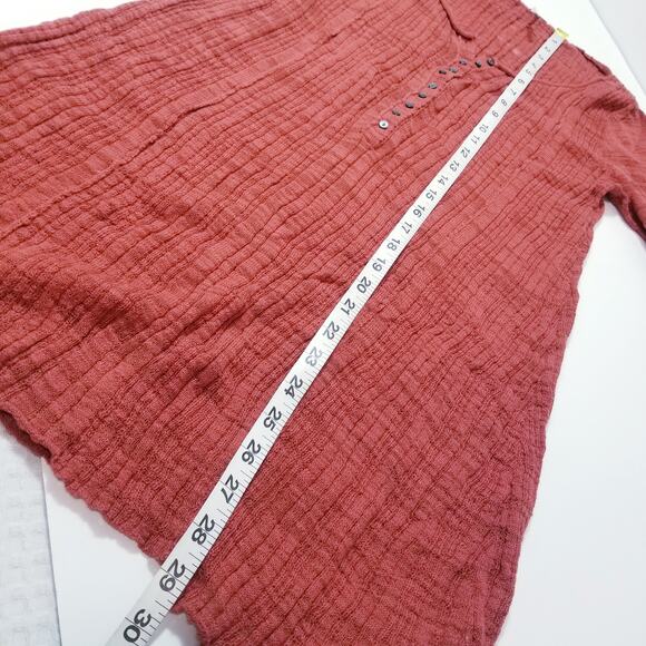 Free People Tunic Knit Top Button Front Long Sleeves - Picture 6 of 10